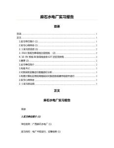 麻石水電廠實習報告(水利工程資料)