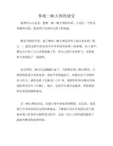 参观三峡大坝的感受