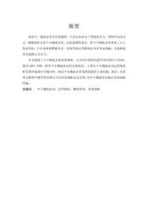 中小物流企業發展戰略研究