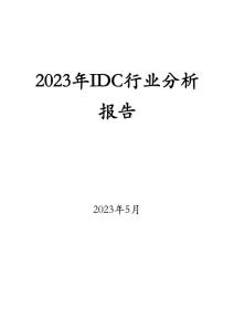 2023年IDC行业分析报告