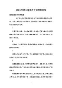 2023年绒毛膜癌的护理常规优秀