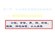 小儿消化系统解剖生理特点口炎的护理