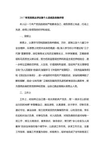 2017年黨員民主評議表個(gè)人總結(jié)及自我評定
