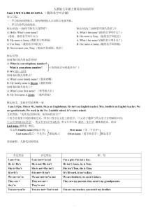 人教版七年級上冊英語知識清單