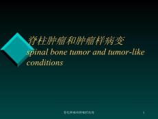 脊柱肿瘤和肿瘤样病变ppt课件