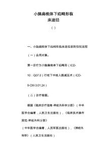 小脑扁桃体下疝畸形临床路径