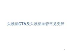 头颈部CTA及头颈部血管常见变异课件