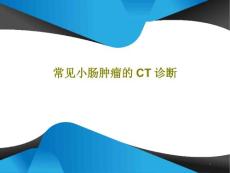 常见小肠肿瘤的CT诊断课件