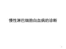 慢性淋巴细胞白血病的诊断课件