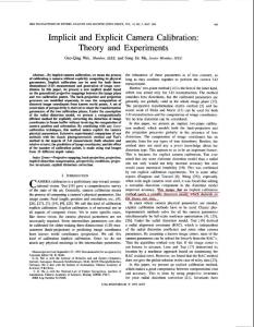 Implicit and explicit camera calibration theory and experiments