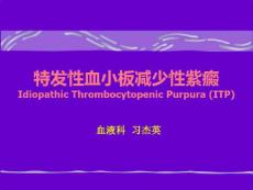 特发性血小板减少性紫癜课件