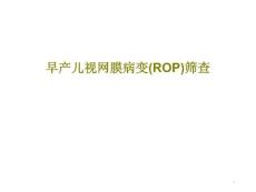 早产儿视网膜病变（ROP）筛查课件