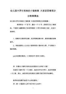 幼兒園卡羅爾和她的小貓教案 大班語言春雨沙沙教案精選
