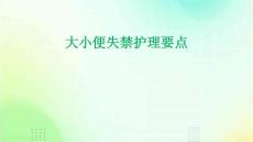 大小便失禁护理要点ppt