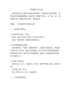 一氧化碳中毒上报