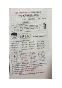 2023--2024第一學(xué)期五年級語文部編版期末測試肥城卷