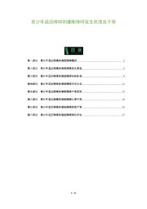 青少年适应障碍的睡眠障碍发生机理及干预