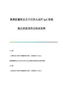 黄葵胶囊联合五子衍宗丸治疗IgA肾病蛋白尿型湿热证临床观察