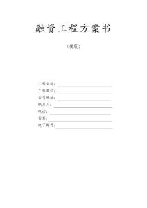 融資項目計劃書(詳細版)