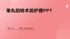 睾丸扭转术后护理PPT
