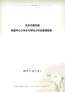 中心小學(xué)少年文化宮管理制度匯編版