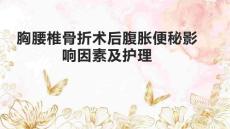 胸腰椎骨折术后腹胀便秘影响因素及护理1