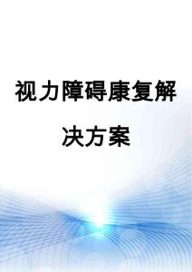 视力障碍康复解决方案