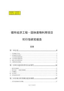 “循環經濟工程—固體廢物利用”項目可行性研究報告
