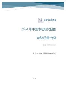 2024年中國電能質量治理行業市場研究報告