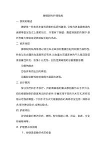 脾破裂护理常规