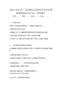 2022-2023年廣東省佛山市成考專升本計算機基礎知識點匯總（含答案）