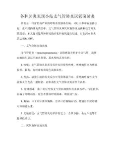 各种肺炎表现小结支气管肺炎厌氧菌肺炎
