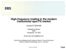 High-frequency trading in the modern institutional spot FX market