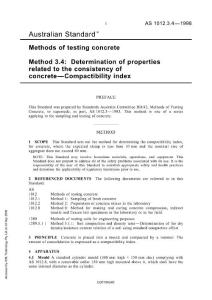 AS 1012.3.4-1998 Methods of testing concrete - Determination of properties related to the consistency of concrete - Compactibility index