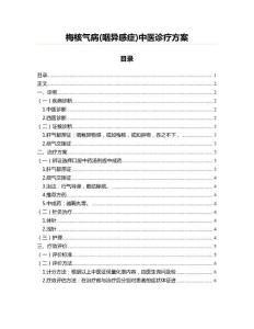 梅核气病(咽异感症)中医诊疗方案(中医养生资料)