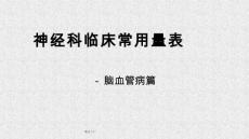 脑血管病量表