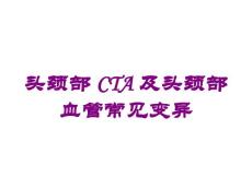 头颈部CTA及头颈部血管常见变异培训课件