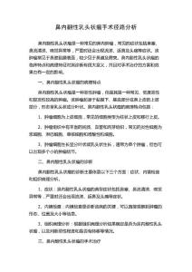 鼻内翻性乳头状瘤手术径路分析