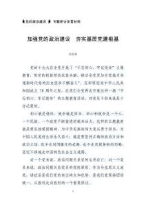 黨的政治建設(shè)專題研討發(fā)言材料