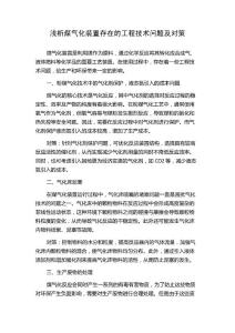 浅析煤气化装置存在的工程技术问题及对策