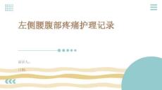 左侧腰腹部疼痛护理记录