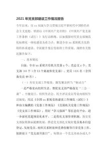 2021年黨支部建設(shè)工作情況報告 (2)