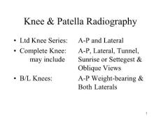 Knee Patella & Radiographic QC