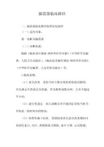脑震荡临床路径