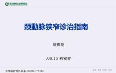 颈动脉狭窄诊断及治疗