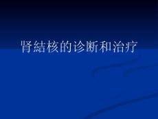 肾结核的诊断和治疗