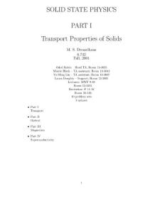 Dresselhaus M SOLID STATE PHYSICS ITransport Properties of Solids