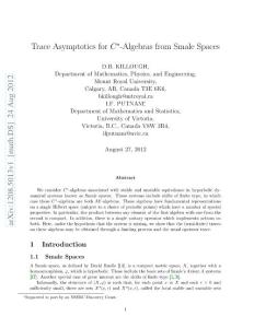 Trace Asymptotics for C-Algebras from Smale Spaces