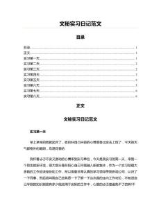 文秘實習日記范文(工作總結 資料)