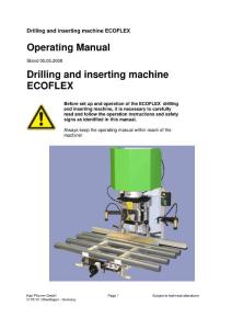 Operating Manual Drilling and inserting machine ECOFLEX